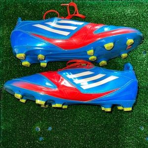 Adidas F-50 Size 12 Soccer Cleats. Red/white/blue